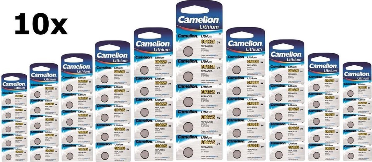 50 Stuks (10 Blisters a 5st) - Camelion CR1225 48mAh 3V batterij