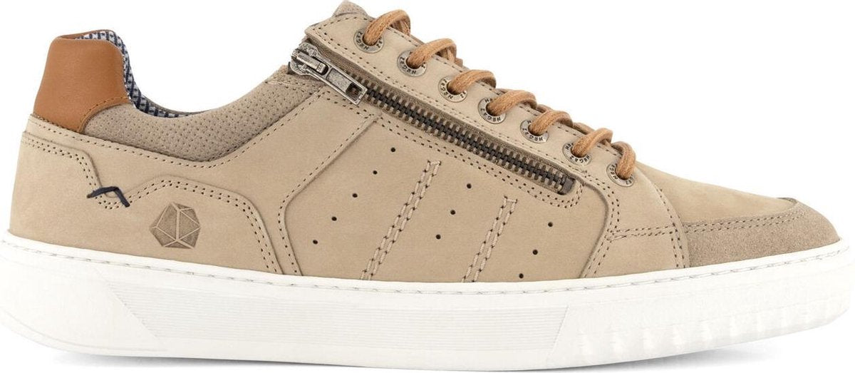 NoGRZ W.Tubby - Leren Herensneakers - Veterschoenen - Beige Leer - Maat 44