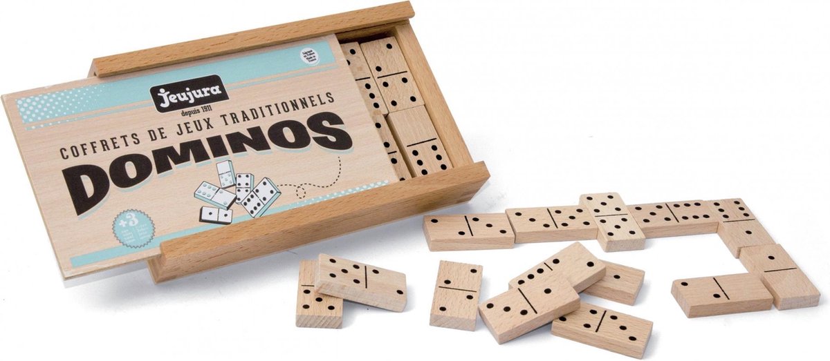 JEUJURA Houten dominospel - Houten doos