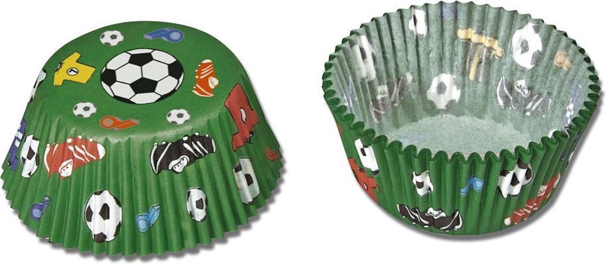 "Papieren mini cupcake vormpjes voetbal