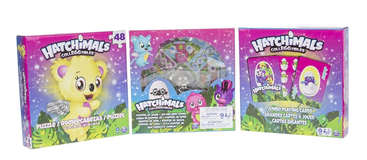 Hatchimals collEGGtibles 3 speelgoed items - puzzel + kaarten + ganzenbord - gezelschapsspel - bordspel - jongens & meisjes - Viros