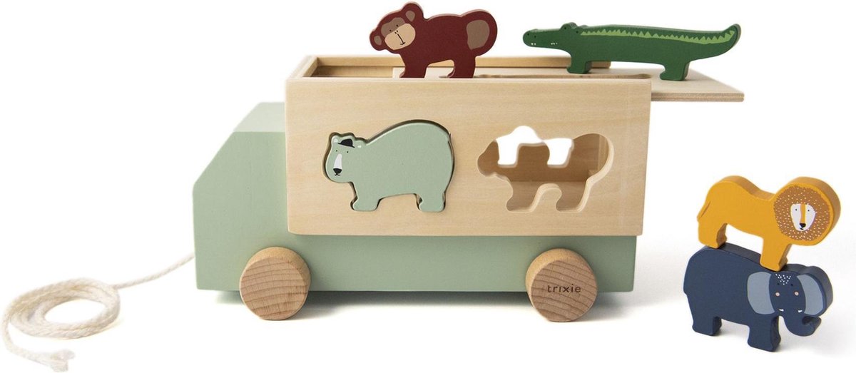 Trixie houten dierentruck | animal truck | vormenstoof | auto