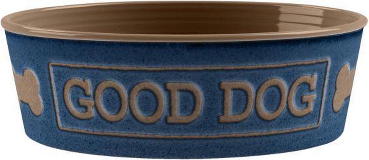 Tarhong voerbak good dog melamine indigo blauw 17x17x6 cm 950 ml