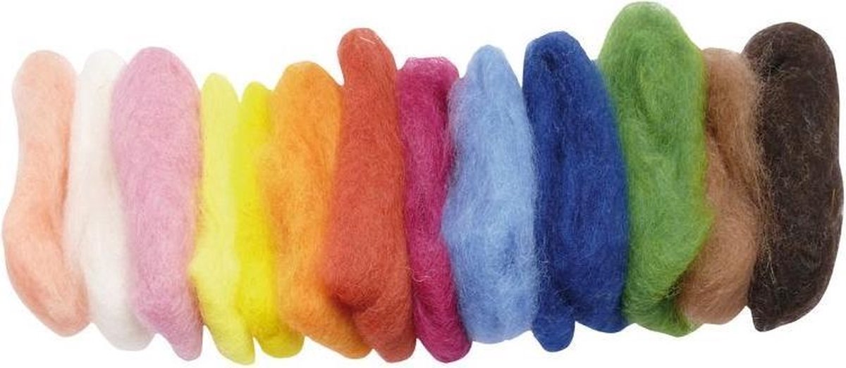Glückskäfer Gekaarde Wol 50 Gram 15 Stuks Multicolor