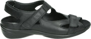 Durea 7258 G - Volwassenen Platte sandalenDames Sandalen - Kleur: Zwart - Maat: 39