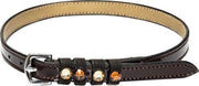 RelaxPets - Imperial Riding - Sporenriempjes - Kwaliteitsleer - Lakleer - Strass Steentjes - Brown Gold - 52 cm