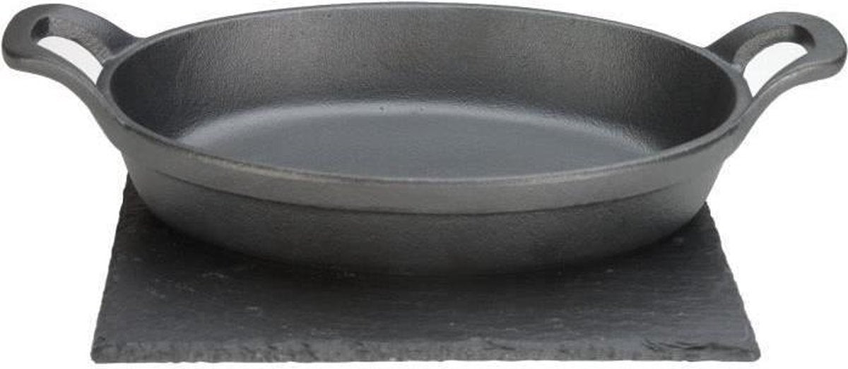 GSW Massive - Gietijzeren serveerpan - 20 cm - Zwart - Alle warmtebronnen inclusief inductie