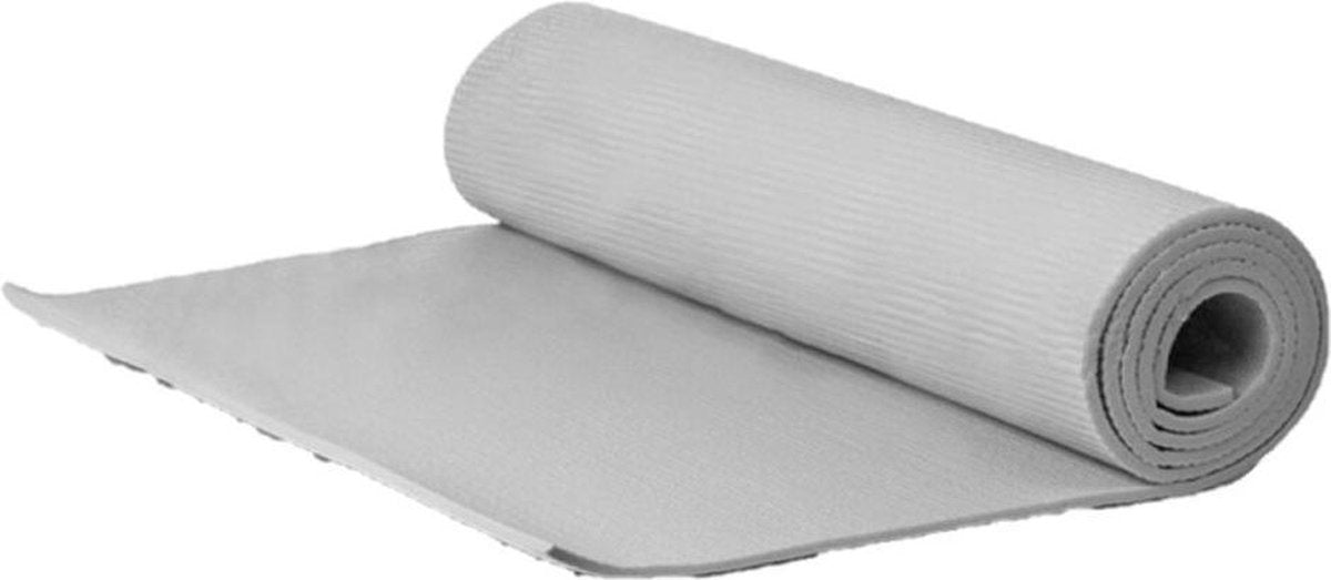Yogamat/fitness mat grijs 180 x 51 x 1 cm - Sportmat/pilatesmat - Thuis sporten