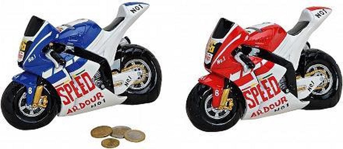Race motor spaarpot rood