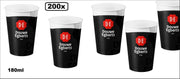 200x Douwe Egberts beker karton 180ml zwart/wit