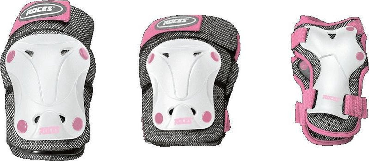 ROCES Beschermset Kinderen JR VENTILATED 3-PACK - Wit/Roze S