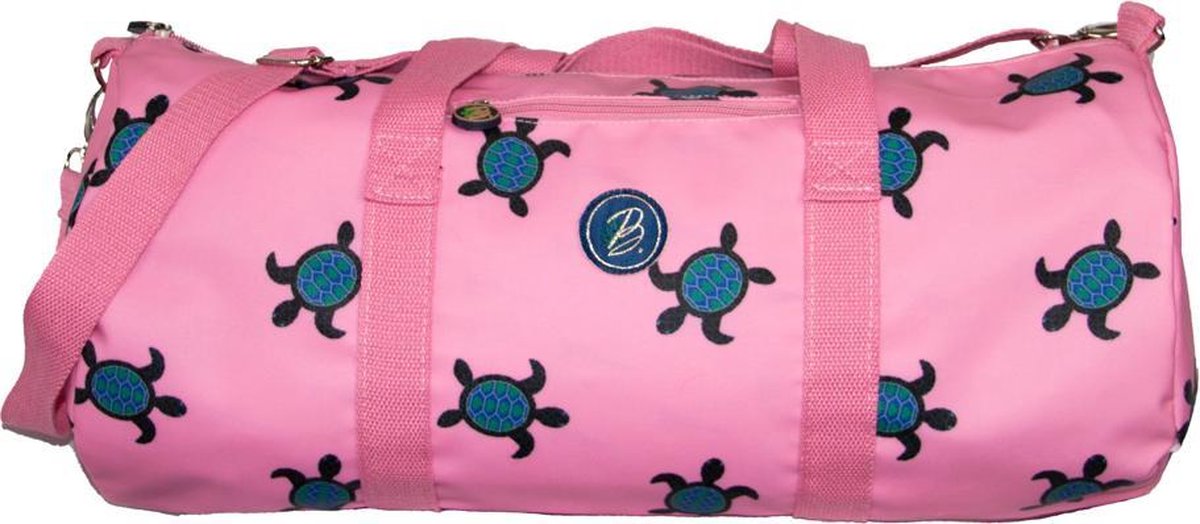 Weekendtas schildpad roze - 48cm x 22cm