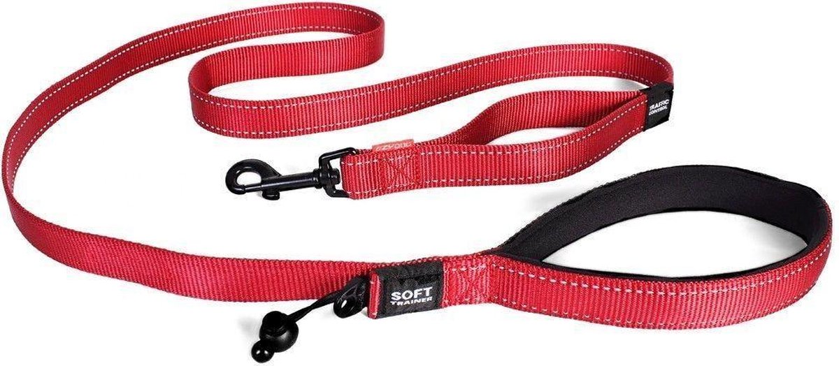 EzyDog Soft Trainer LITE - Hondenriem kleine honden - 180cm x 12mm- Rood