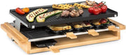 Klarstein Tournedo raclette 1200W - 8 personen - thermostat - gegoten aluminium - hout-look