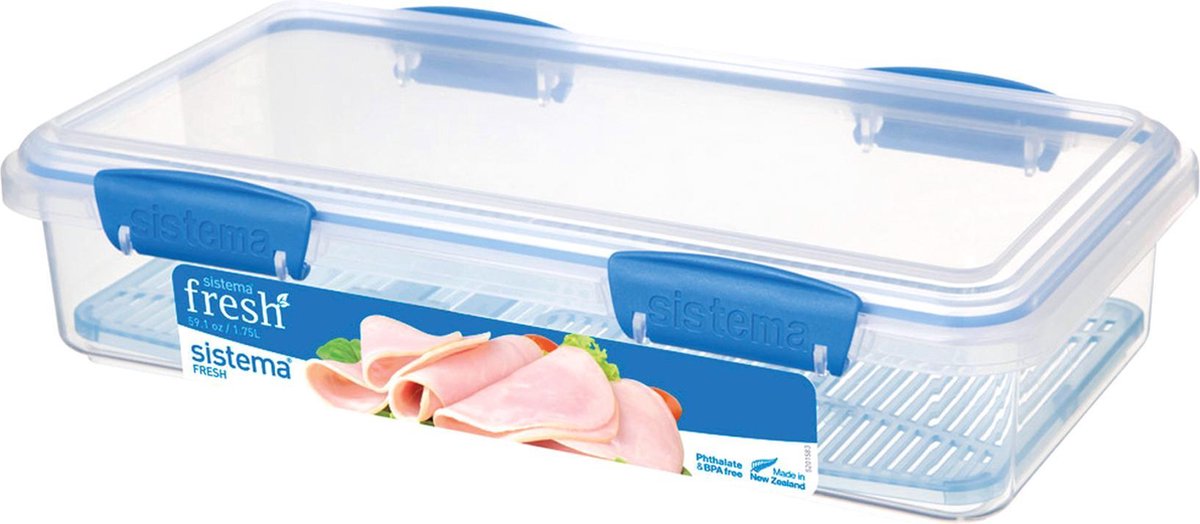 Sistema Fresh broodbelegdoos - charcuteriedoos blauw - 1.75L