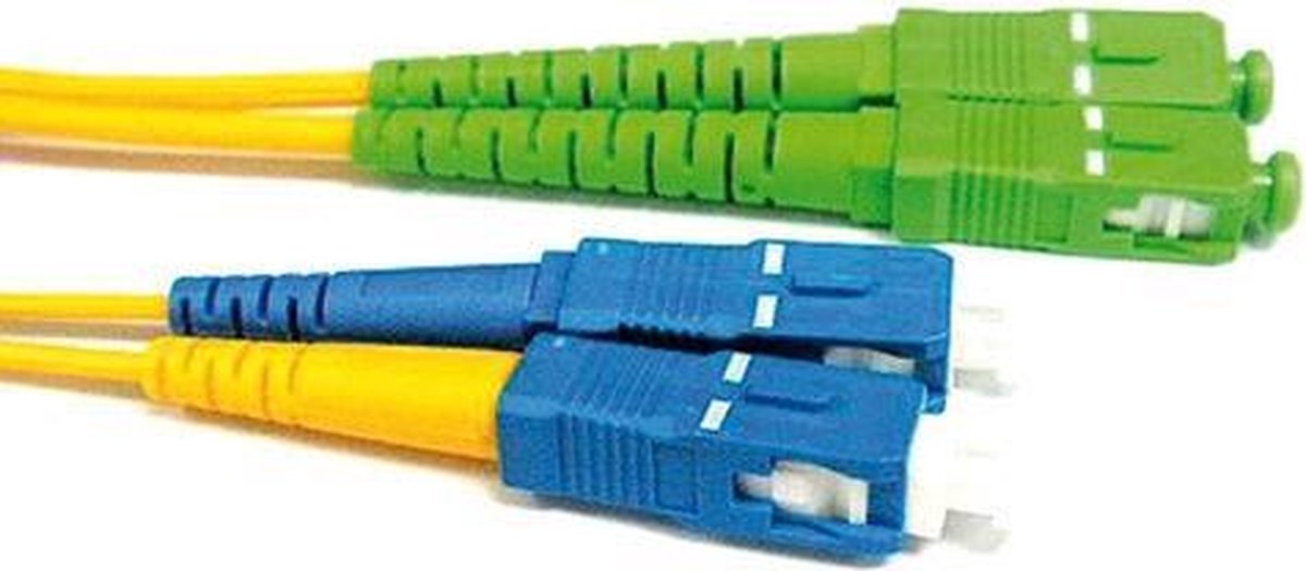 ACT 0.5 meter LSZH Singlemode 9/125 OS2 glasvezel patchkabel duplex met SC/APC en SC/PC connectoren