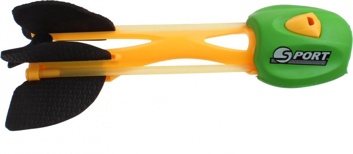 Johntoy Trek- En Werppijl Met Fluit 23 Cm Geel/groen