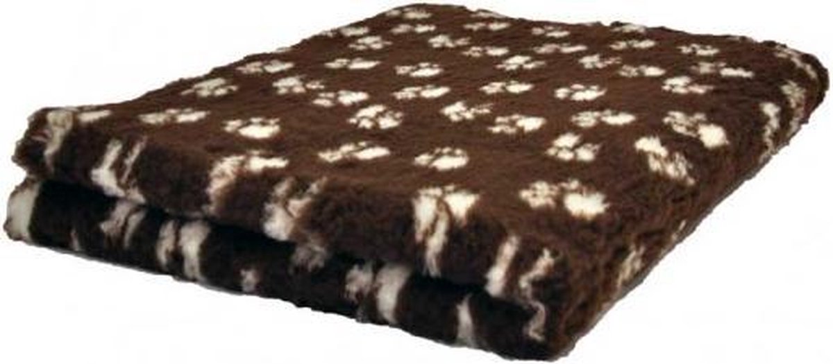 Vetbed Bruin Met Witte Voetprint Latex Anti-Slip 150x100cm