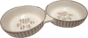 Eetpot dubbel kat Mylo - keramisch  - set van 2 stuks