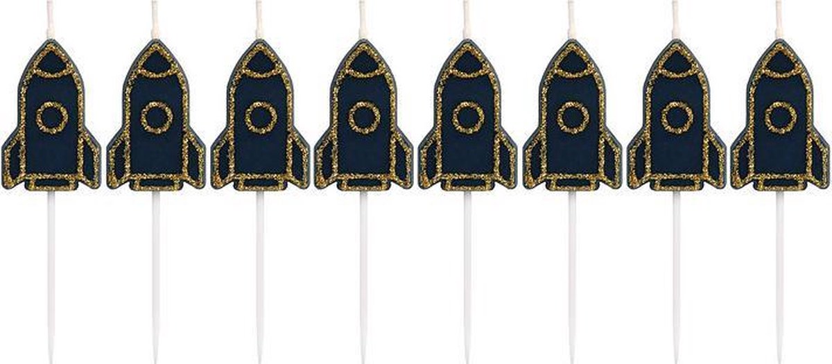 &Klevering |Rocket Party Candle Set of 8 | Raket Party kaarsjes set van 8 |