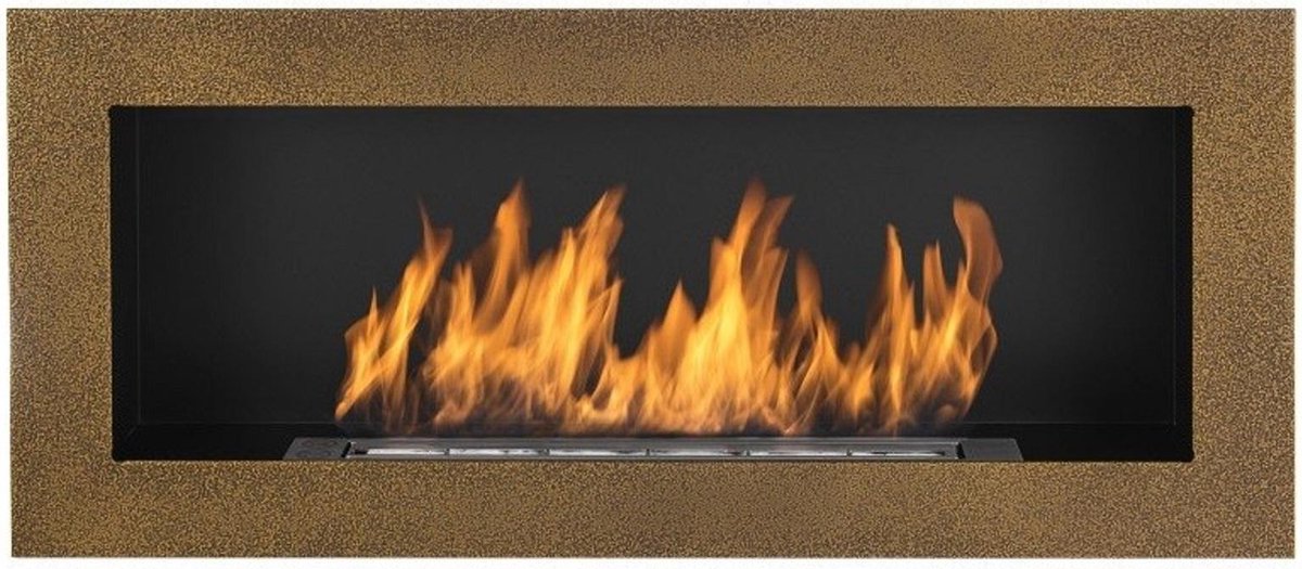 Goudkleurige Ethanol Openhaard 90 x 40 CM Inbouw of Hangend Bioethanolhaarden.com