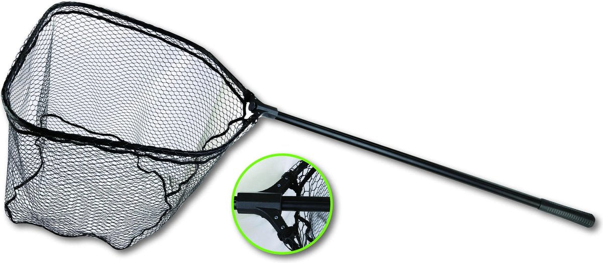 Black Landingsnet - 165cm - Rubberen