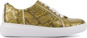 Waldlaufer Vrouwen Leren Slangenprint Lage sneakers / Damesschoenen 763001  - Goud - Maat 37.5