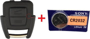 Autosleutel 2 knoppen HURSG2N behuizing + Batterij CR2032 geschikt voor Opel Astra / Corsa / Vectra / Zafira / Frontera / Omega / Tigra