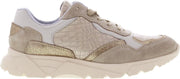 Tango | Kate 15-c beige suede bone white/gold leather sneaker - off white sole | Maat: 37