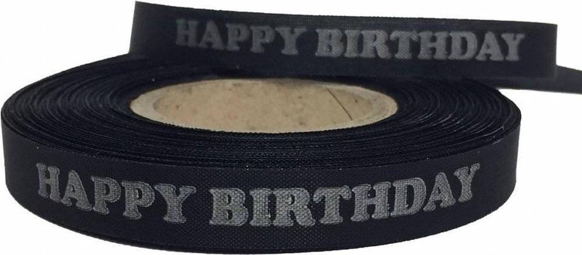 MixMamas Bonfim Lint Rol 43 m - Happy Birthday - Zwart