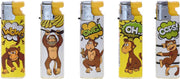 Slidecap aanstekers - Lighters - Prof - 50 stuks - Monkey design