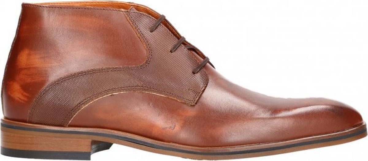 Van Dalen  - Geklede Veterboot Leer - Mens - Cognac - 44