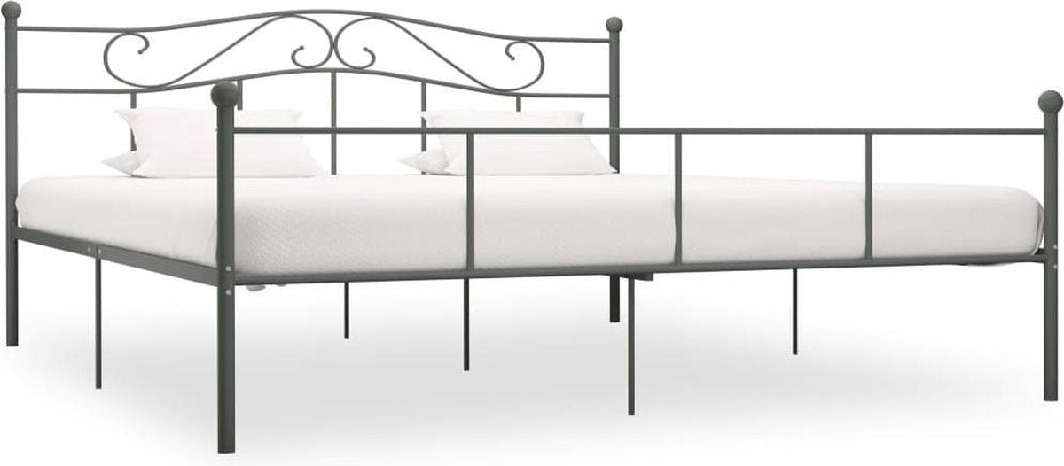 Bedframe metaal grijs 200x200 cm