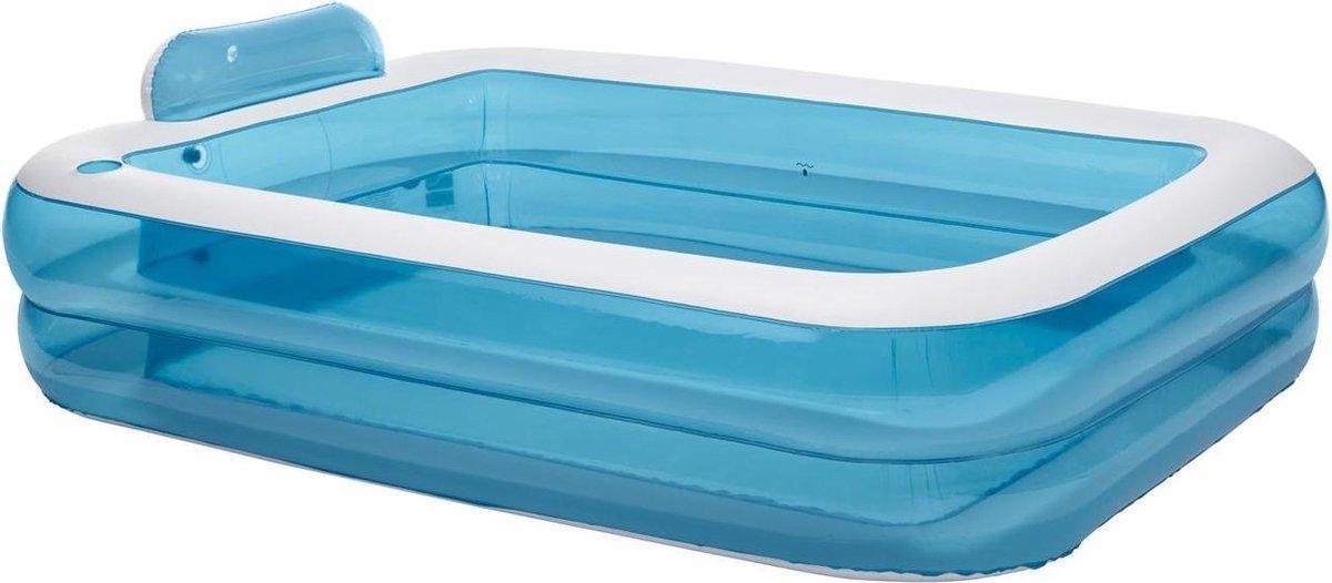 Crivit - Opblaasbaar kinderzwembad - 202 x 151 x 46/60 cm - Incl. reparatiestukje