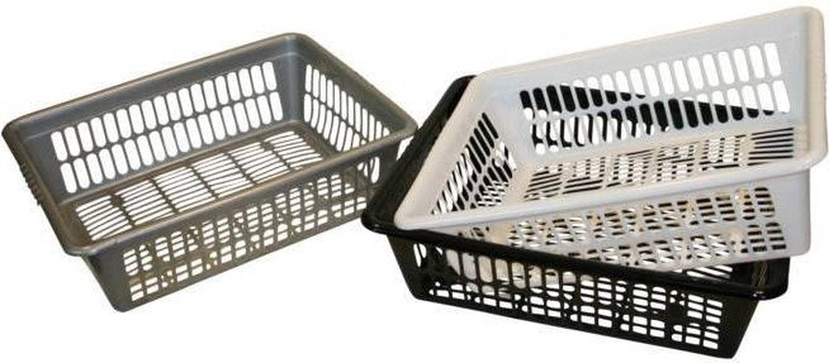 Bellson Mand 37 x 46 x 14 cm. Zwart - Wit - Zilver (prijs per stuk)