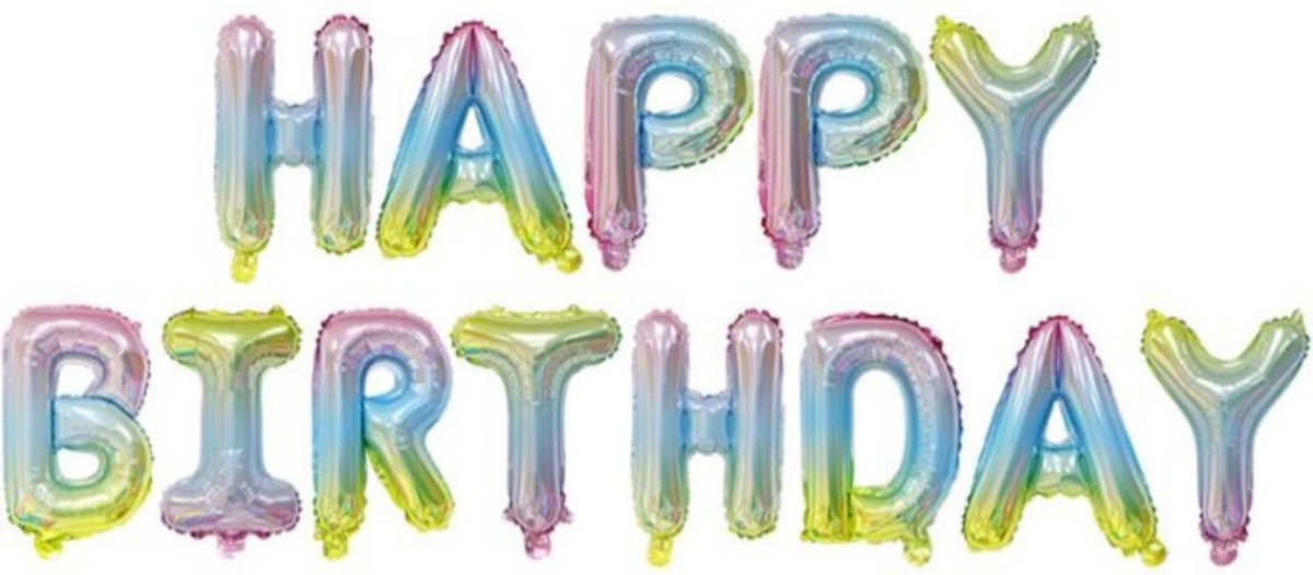 Happy Birthday Slinger Feestversiering Regenboog Folieballon Decoratie