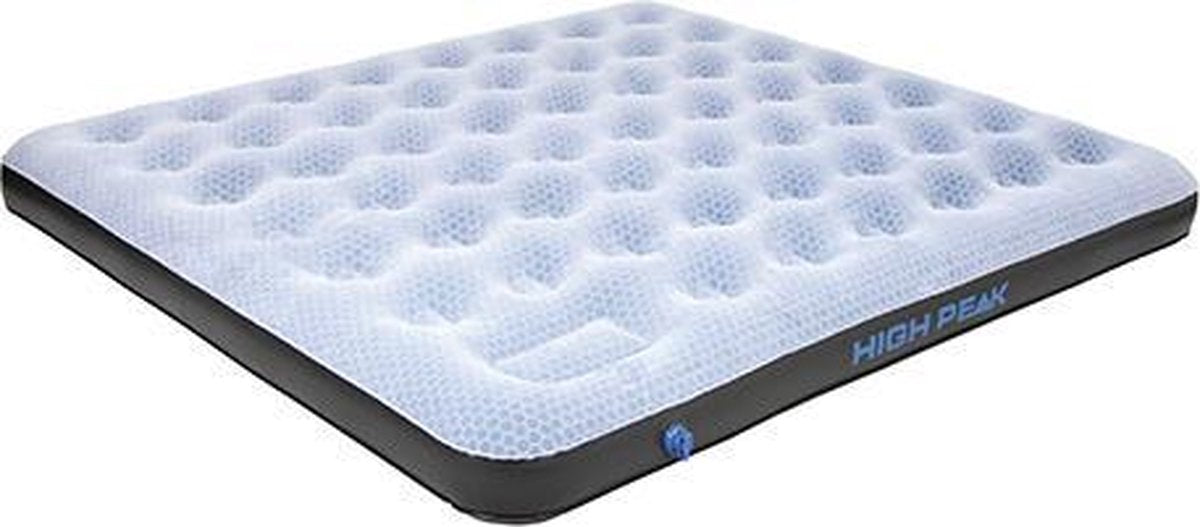 High Peak King Comfort Plus Luchtbed - 2-Persoons - Grijs-Blauw - ingebouwde voetpomp