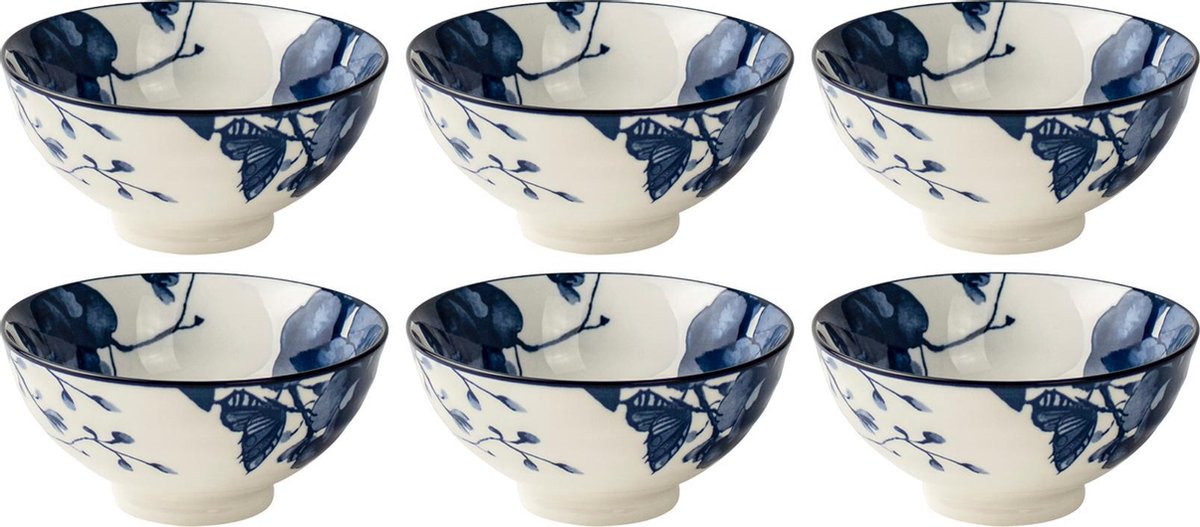 Schaal rond Peony Ø 10cm - Out of the Blue - set 6 stuks