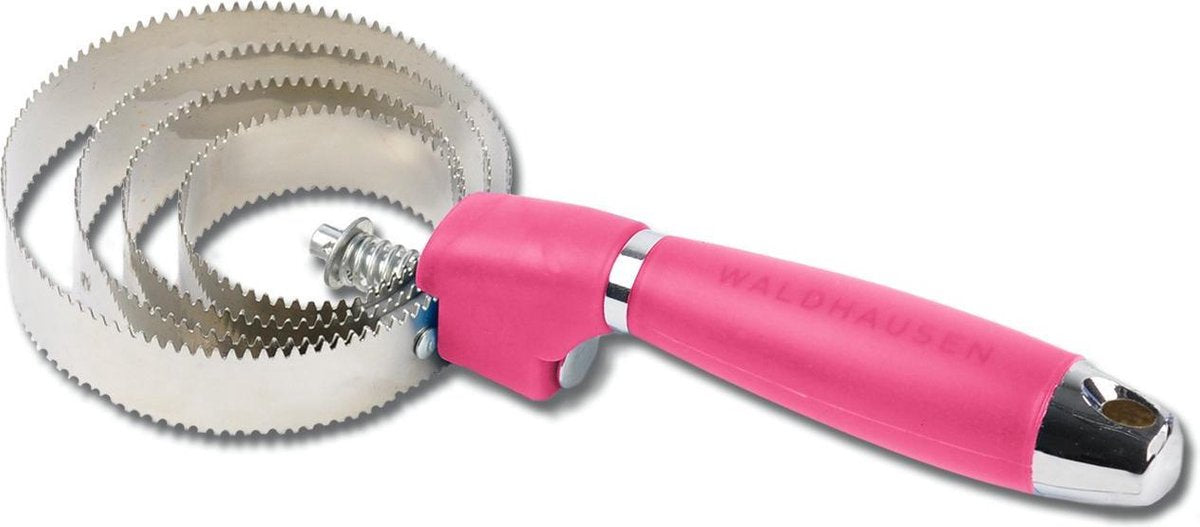 Ronde metalen roskam met gel handvat azure blauw