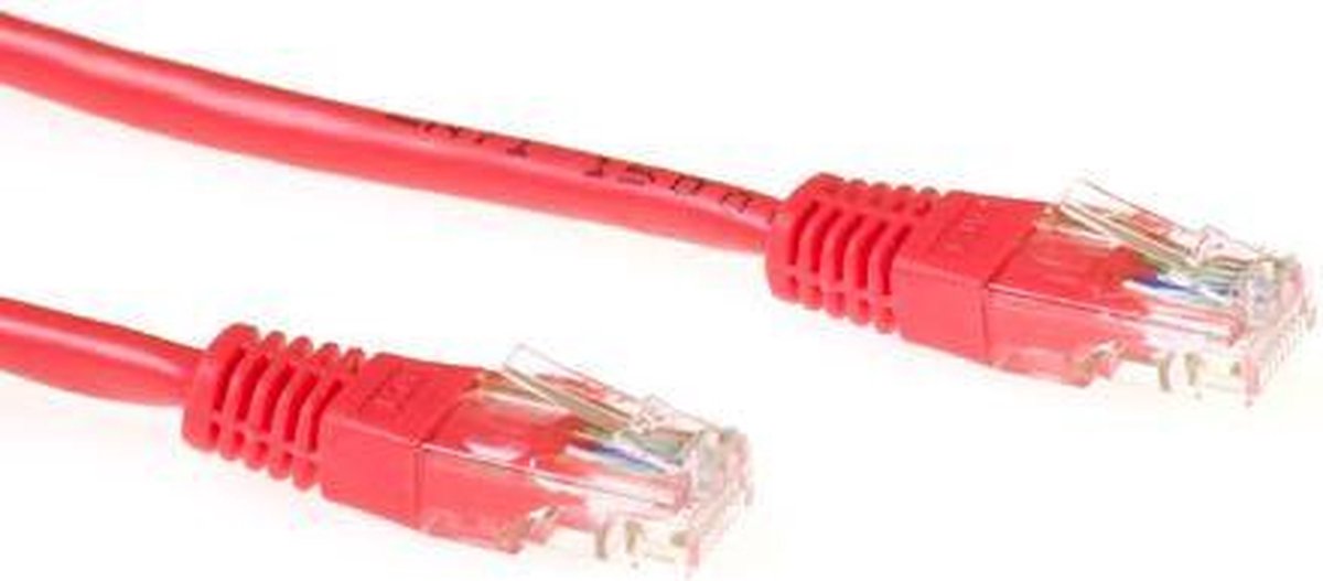 ACT CAT6 U/UTP netwerkkabel  2 meter - Rood