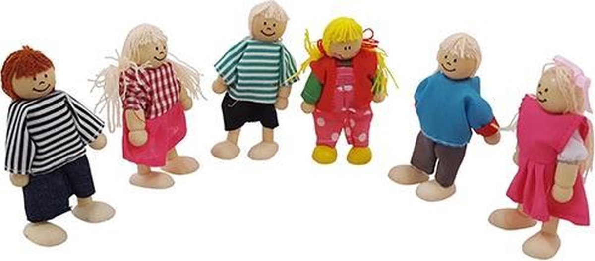 Buigpopjes poppenhuis kinderen 6-delig