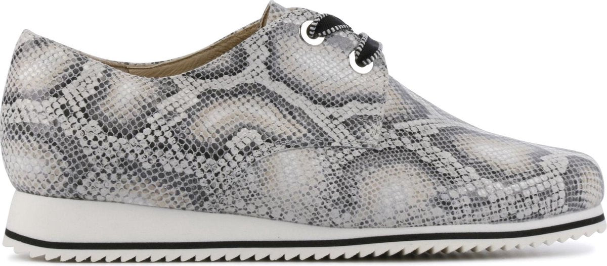 Hassia Vrouwen Textiel Slangenprint Veterschoenen / Damesschoenen   301563 - Beige - Maat 36
