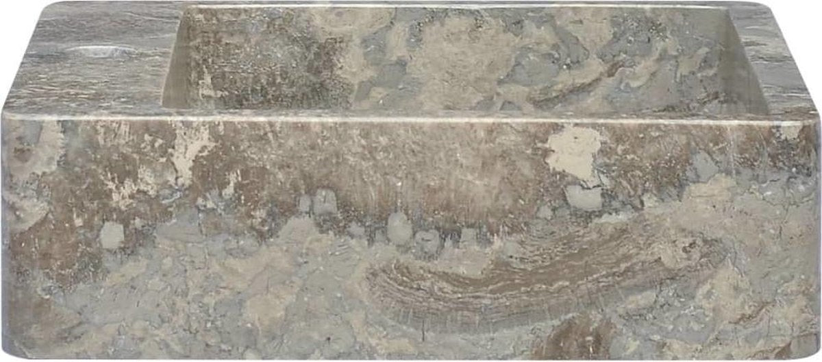 vidaXL Gootsteen 40x40x12 cm marmer grijs  VDXL_149185