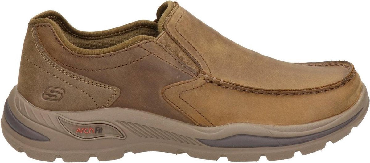 Skechers Arch Fit heren instapper - Bruin - Maat 45