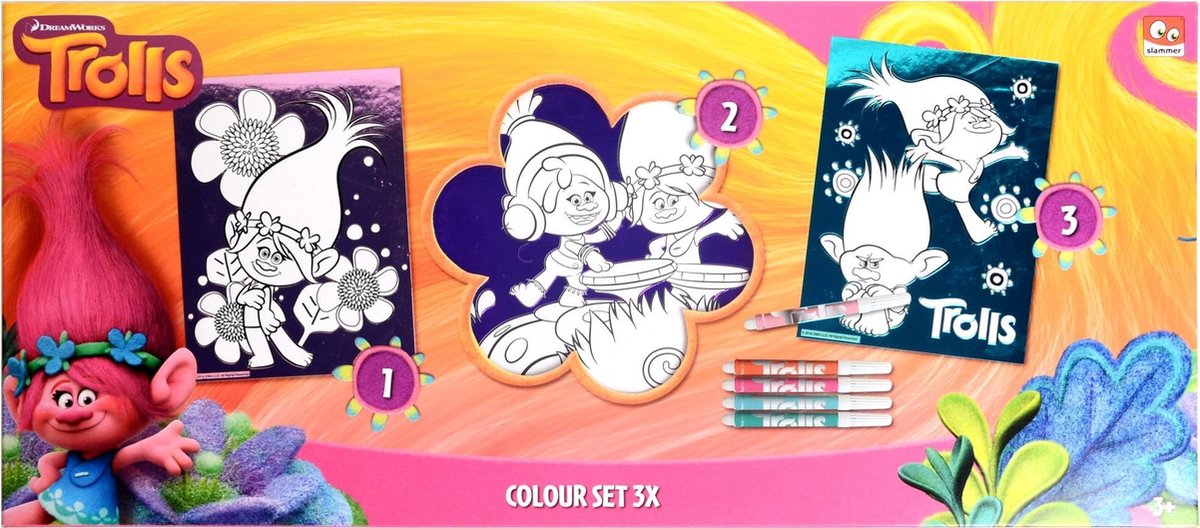 Kleurset Trolls metallic folie