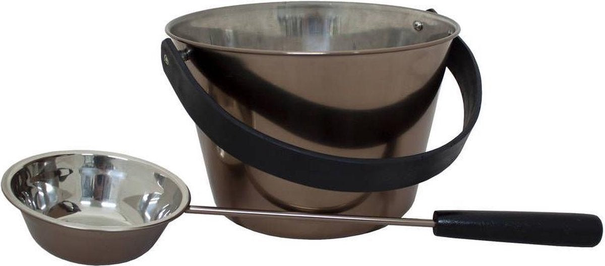 Emendo - Sauna emmer met bijpassende lepel - smoke gray/rvs