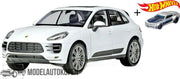 Porsche Macan 2015 (Wit) (18cm) 1/24 Bburago + Hot Wheels Miniatuurauto + 3 Unieke Auto Stickers! - Model auto - Schaalmodel - Modelauto - Miniatuur autos - Speelgoed voor kinderen