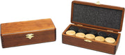 Damstenen blank/zwart in bruin houten klap-kist HOT Games