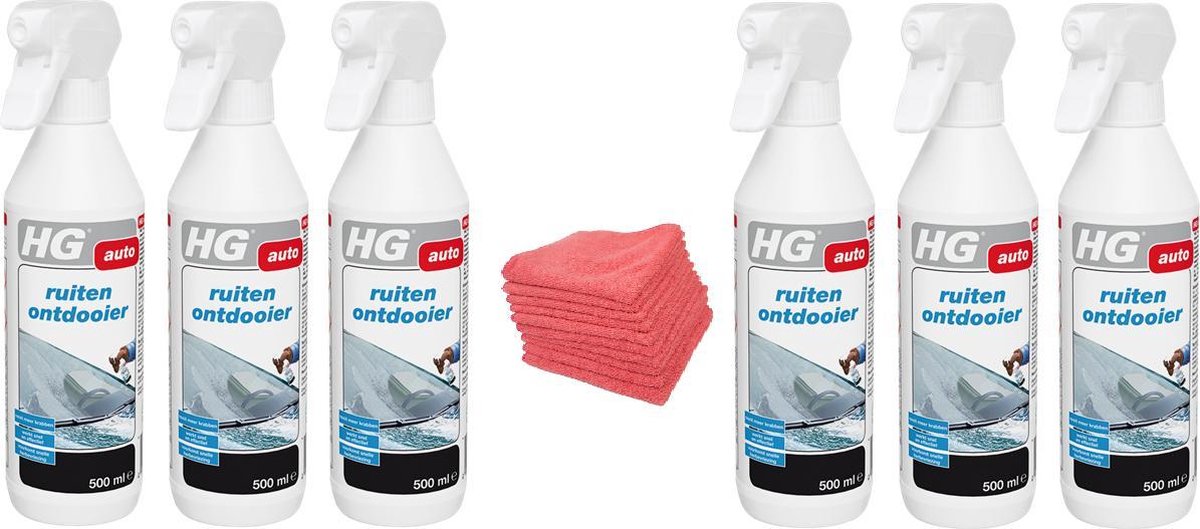 HG ruitenontdooier Doos 6 Stuks + 10 Microvezeldoeken