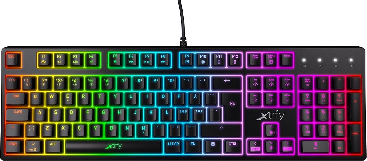 Xtrfy K4 - Mechanisch Gaming toetsenbord met RGB- AZERTY Belgisch Layout - Zwart